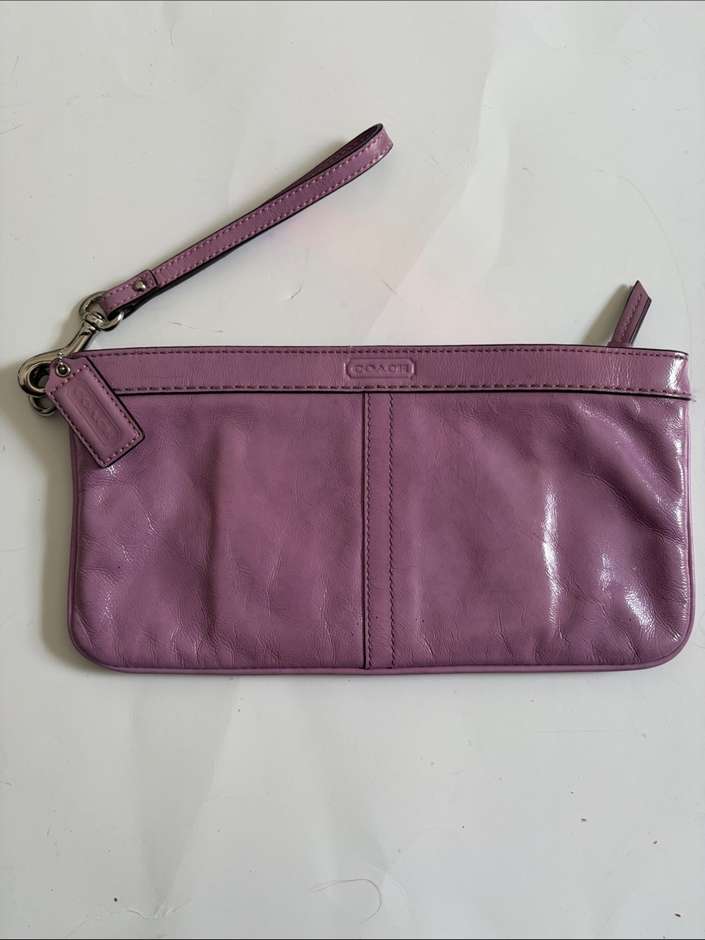 Coach Lavender Patent Leather Wristlet Clutch